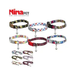 قلاده گردنی سگ و گربه نیناپت مدل ریتم به همراه لید سایز صفر - NinaPet