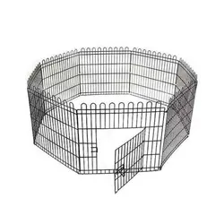 پارک استیل سگ و گربه پت ناب طرح 8 ضلعی ارتفاع 110 سانتی متری  - PetNab
