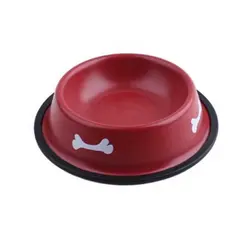 ظرف آب و غذای سگ فلزی طرح استخوان قطر 34 سانتی متر