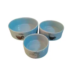 ظرف آب و غذای سگ و گربه زاریکس سرامیکی مدل سه عددی - Zarix