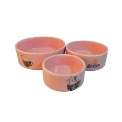 ظرف آب و غذای سگ و گربه زاریکس سرامیکی مدل سه عددی - Zarix