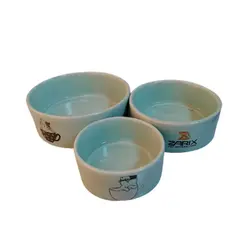 ظرف آب و غذای سگ و گربه زاریکس سرامیکی مدل سه عددی - Zarix