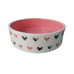 ظرف آب و غذای سگ و گربه کنفیل سرامیکی طرح قلب سایز 14