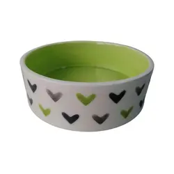 ظرف آب و غذای سگ و گربه کنفیل سرامیکی طرح قلب سایز 17