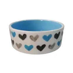 ظرف آب و غذای سگ و گربه کنفیل سرامیکی طرح قلب سایز 17