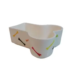 ظرف آب و غذای سگ و گربه کنفیل سرامیکی طرح استخوان