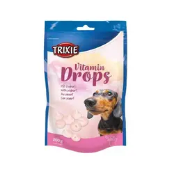 تشویقی سگ تریکسی مدل قطره ویتامین با ماست وزن 200 گرم