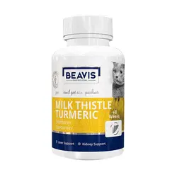 قرص میلک تیسل تارمریک گربه ب آویس بسته 100 عددی وزن 50 گرم – Beavis Milk Thistle Turmeric