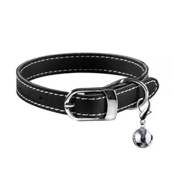 قلاده گردنی سگ و گربه نیناپت طرح چرم مدل نواری توپ دار بدون لید - NinaPet