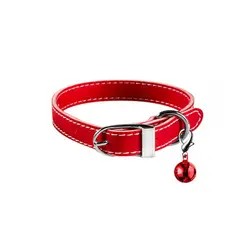 قلاده گردنی سگ و گربه نیناپت طرح چرم مدل نواری توپ دار بدون لید - NinaPet