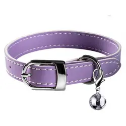 قلاده گردنی سگ و گربه نیناپت طرح چرم مدل نواری توپ دار بدون لید - NinaPet