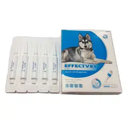قطره ضد انگل، کک و کنه سگ افکت وت بسته 5 عددی حجم 5 میلی لیتر - Effectvet