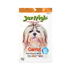 تشویقی سگ جرهای طعم مرغ و هویج وزن 70 گرم - Jerhigh