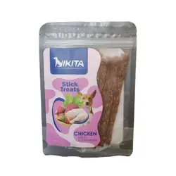 تشویقی مدادی سگ نیکیتا با طعم مرغ، چغندر و توت فرنگی وزن 70 گرم