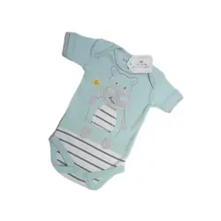 زیر دکمه آستین کوتاه طرح اسب آبی4410