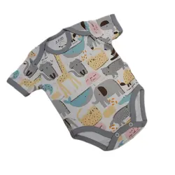 زیر دکمه آستین کوتاه طرح حیوانات