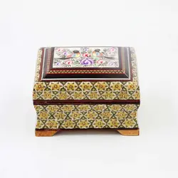 جعبه چوب و خاتم تخمه دار طرح 1