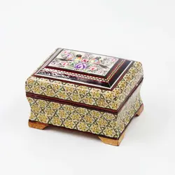 جعبه چوب و خاتم تخمه دار طرح 1