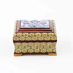 جعبه چوب و خاتم تخمه دار طرح 2