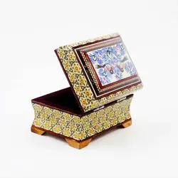 جعبه چوب و خاتم تخمه دار طرح 2