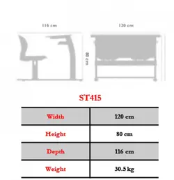 ‌نیمکت آموزشی دو نفره مدل ST415 نیلپر (TRG 415X3)