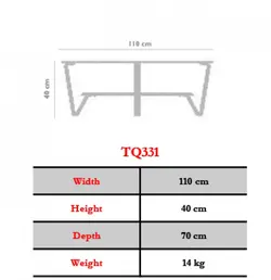‌میز جلو مبلی شیشه ای مدل TQ331 نیلپر (FOC 331)