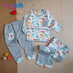 بلوز و شلوار پسرانه نوزادی یقه گرد طرح تیرکس پردیسبلوز و شلوار پسرانه نوزادی