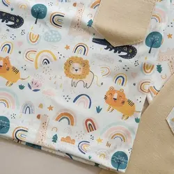 بلوز و شلوار پسرانه نوزادی یقه گرد طرح شیر پردیسبلوز و شلوار پسرانه یقه گرد طرح شیر نوزاد تا دو سال پردیس