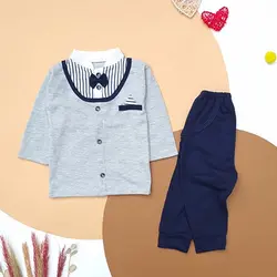 بلوز و شلوار نوزادی پسرانه یقه فرنچ پردیس تا 2 سالبلوز و شلوار پسرانه