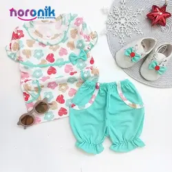 تیشرت شورت دخترانه شکوفه سبز پردیستیشرت شورت دخترانه شکوفه سبز