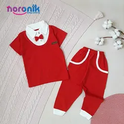 تیشرت و شلوار نوزادی پسرانه قرمز تا 2 سال پردیستیشرت و شلوار پسرانه قرمز