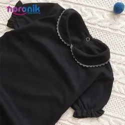 زیردکمه دخترانه مشکی یقه ب نوزادی تا 2 سالزیردکمه دخترانه مشکی یقه ب ب