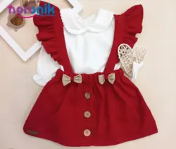 ست بلوز یقه ب و سارافن مخمل کبریتی ترانه پردیسبلوز و دامن قرمز یلدایی دخترانه ۶ماه تا سه سال