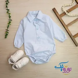 بادی مجلسی پسرانه پاپیون آبیزیردکمه مجلسی پسرانه سه ماه تا دوسال و نیم