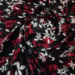 مخمل برگ زرشکی 39545 | پارچه عاقبتی