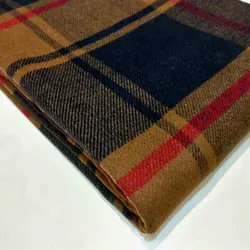 موهر پشمی چهار خونه قرمز سرمه ای