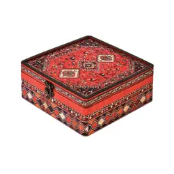 صندوقچه دکوپاژ مربع بزرگ-گلیم - خانه ماهد