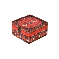 صندوقچه دکوپاژ مربع متوسط-گلیم - خانه ماهد