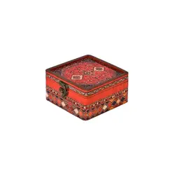 صندوقچه دکوپاژ مربع کوچک13*13*7-گلیم - خانه ماهد