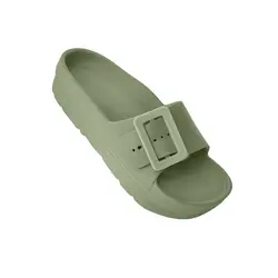 دمپایی زنانه بلوط طرح تک سگک - رنگ سبز کمرنگ