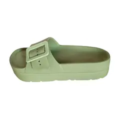 دمپایی زنانه بلوط طرح تک سگک - رنگ سبز کمرنگ