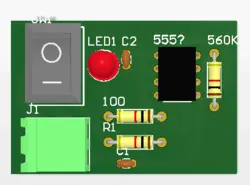 PCB مدار ال ای دی چشمک زن با آی سی ۵۵۵