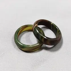 انگشتر سنگی یشمی رگه دار
