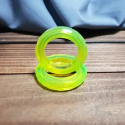 حلقه رزینی طرح دار زرد فسفری