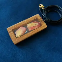 پلاک چوبی -رزین مدل برگ و صدف