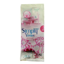 خودتراش 2 تیغه زنانه ژیلت مدل Simply Venus Basic بسته 5 عددی