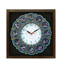 تابلو برجسته ساعت طرح دوازده امام علیهم السلام کد ۲۰۶ - فروشگاه اینترنتی با زنده رود