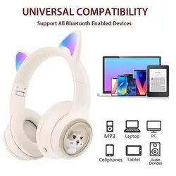 خرید و قیمت هدفون بی سیم طرح گربه مدل AKZ-01 - فروشگاه اینترنتی با زنده رود