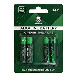 باتری نیم قلمی غیرقابل شارژ گرین لاین GNRGBAAA ظرفیت 500 میلی آمپر بسته 4 عددی