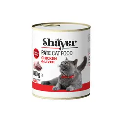 کنسرو گربه شایر مرغ و جگر 800 گرمی shayer